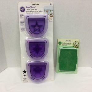 Wilton Cutting Decorating Stamp Set of 2 cake Decorating Cut Press New